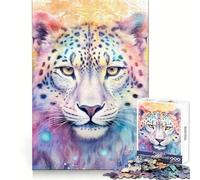 Puzzle Léopard des neiges SpiritAnimal 1000 pièces pour Adolescents Jeu de réflexion Amusant et Relaxant 38x26cm