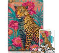 Puzzle Léopard Doré 1000 pièces pour Adolescents, Anti-Stress, défi Difficile, renforce l'amour Entre Couples 50x75cm