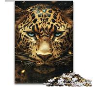 Puzzle Léopard Doré 1000 pièces pour Adolescents, Jeu Stimulant et éducatif en Famille pour Anniversaire et Noël (50x75cm)