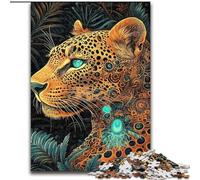 Puzzle Léopard Doré 1000 pièces pour Adultes et Adolescents, Jeu Stimulant, Chaque pièce est Unique - Jeu Familial Stimulant (26x38cm)