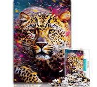 Puzzle Léopard Fantastique 1000 pièces pour Adultes et Adolescents, Chaque pièce est Unique - Jeu Familial Stimulant et Amusant (50x75cm)