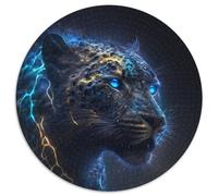 Puzzle Léopard Fantastique 1000 Pièces pour Adultes Puzzle Rond 1000 Pièces Jeu Créatif Familial et Décoration d'Intérieur, Cadeau de Noël Idéal pour Adolescents 67,5x67,5cm