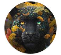 Puzzle Léopard Fantastique 1000 Pièces pour Adultes Puzzle Rond 1000 Pièces pour Adultes Cadeau pour Hommes et Femmes, Quotidien et Occasions Spéciales 67,5 x 67,5 cm