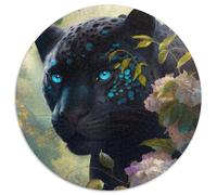 Puzzle Léopard Fantastique 1000 pièces Puzzle Rond 1000 pièces pour Adultes Idéal pour la décoration intérieure, Les Anniversaires, Les Vacances et Les Cadeaux 67,5 x 67,5 cm