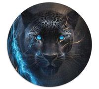 Puzzle Léopard Fantastique pour Adultes Puzzle Rond 1000 Pièces Activité Familiale, Casse-tête, Décoration Intérieure, Cadeau de Vacances 67,5x67,5cm