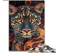 Puzzle Léopard Flamme 1000 pièces pour Adolescents, Cadeau d'anniversaire pour Tuer Le Temps, décoration Murale pour Les 14 Ans et Plus (26x38cm)