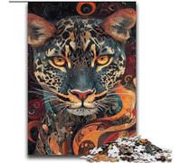 Puzzle Léopard Flamme 2000 pièces pour Adultes et Adolescents, Anti-Stress, séjour à la Maison, Interaction Parent-Enfant (70x100cm)