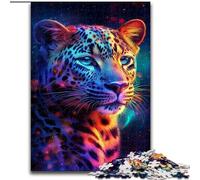 Puzzle Léopard Galaxie pour Adolescents 1000 pièces, Art Intéressant, Réduction du Stress, Liste de Souhaits avec Père Noël, pour Les 14 Ans (26x38cm)