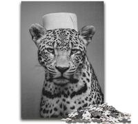 Puzzle Léopard Jouant avec du Papier Toilette pour Adolescents, 1 000 pièces, Jouets éducatifs, Anti-Stress, idéal pour la décoration de Bureau (38x26cm)