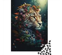 Puzzle Léopard Magique Fantaisie 1000 Pièces pour Adultes et Adolescents Puzzle pour Amusement Familial et Soirées de Jeux1000 Pièces (38x26cm)