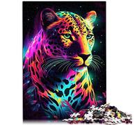 Puzzle léopard néon pour Adultes et Enfants Puzzles en Bois 1000 pièces Puzzle éducatif 50x75 cm