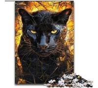 Puzzle Léopard Noir Doré 1000 Pièces pour Adultes, Jouets Éducatifs, Jeux Anti-Stress, Cadeaux d'anniversaire Uniques 50x75cm
