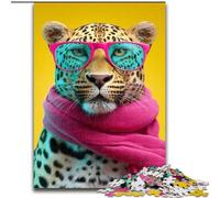 Puzzle Léopard Portant Un Foulard, 1000 pièces, pour Adolescents, à Assembler soi-même, à Offrir en Cadeau à Toute la Famille, adapté aux Enfants de 14 Ans et Plus (26x38cm)