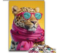 Puzzle léopard Portant Un Foulard pour Adolescents, adapté aux Enfants de 14 Ans et Plus. Un Plaisir en Famille idéal comme Cadeau pour Toute la Famille (70x100cm)