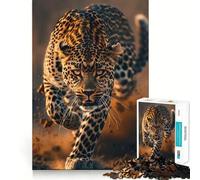 Puzzle Léopard Sauvage 1000 Pièces pour Adolescents Jeu de Train Cognitif sans Espace Ajustement Parfait Compact et Amusant pour des Jeux en Famille (38x52cm)