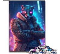 Puzzle léopard Tendance 1000 pièces en Carton, Interaction familiale et défi cérébral, défi d'activité familiale 1000 pièces(26x38cm)