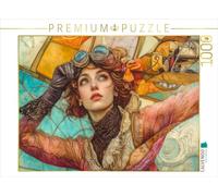 Puzzle · L'époque Art Nouveau | Une aviatrice audacieuse · 1000 pièces · Format assemblé 64 × 48 cm · CALVENDO Puzzle