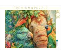 Puzzle · Les Animaux de la Jungle | Des oiseaux près d'un éléphant · 1000 pièces · Format assemblé 64 × 48 cm · CALVENDO Puzzle