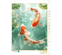 Puzzle · Les Animaux et la Nature dans Un Style Asiatique | Koi flottant · 1000 pièces · Format assemblé 64 × 48 cm · CALVENDO Puzzle