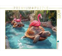 Puzzle · Les Animaux veulent s'amuser | Des flamants roses dans un parc d'aventure · 1000 pièces · Format assemblé 64 × 48 cm · CALVENDO Puzzle