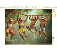 Puzzle · Les Animaux veulent s'amuser | Des petits singes qui jouent · 1000 pièces · Format assemblé 64 × 48 cm · CALVENDO Puzzle