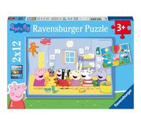 Puzzles 2 x 12 pièces : Les aventures de Peppa Pig
