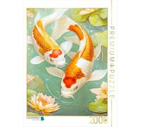 Puzzle · Les carpes koï dans Les Illustrations | Deux magnifiques carpes koï nageant dans l'eau · 2000 pièces · Format assemblé 90 × 67 cm · CALVENDO Puzzle