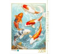Puzzle · Les carpes koï dans Les Illustrations | L'étang regorge de carpes koï · 2000 pièces · Format assemblé 90 × 67 cm · CALVENDO Puzzle