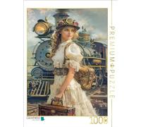 Puzzle · Les Dames Steampunk en tournée | Voyager avec une locomotive à vapeur · 1000 pièces · Format assemblé 64 × 48 cm · CALVENDO Puzzle