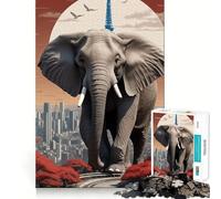 Puzzle Les éléphants règnent pour Adultes, 1000 pièces, pour stimuler la mémoire, Passer Un Moment agréable, à Assembler Selon Le modèle de la liste de souhaits du Père Noël 50x75cm