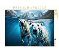 Puzzle · Les Ours Polaires chassent sous l'eau | 1000 pièces · Format assemblé 64 × 48 cm · CALVENDO Puzzle