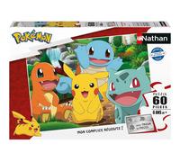 Puzzle 60 pièces - Nathan - Les Pokémon au parc - Blanc/Bleu - A partir de 6 ans - Garantie 2 ans blanc TU