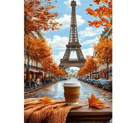 Puzzle Les Rues de Paris en Automne pour Adultes,1200 pièces,75x50 cm Bricolage Artistique Puzzles, Jeu éducatif Challenge Toy Puzzle pour Décoration de la Maison