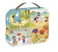 Janod Puzzle enfant Les Saisons J02602 – 36 pièces – Valisette poignée, FSC, multicolore, dès 4 ans