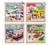 Puzzle les transports: le lot de 4 puzzles - jeu Montessori