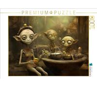 Puzzle · Les Trois | Image bizarre générée par l'IA avec des extraterrestres · 1000 pièces · Format assemblé 64 × 48 cm · CALVENDO Puzzle