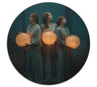 Puzzle Les Trois muses pour Adultes,1000pcs (67.5x67.5cm),Jeu ÉduChatif,décoration De La Maison,Forêt Nocturne