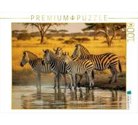 Puzzle · Les zèbres, l'harmonie dans Le Contraste | Des zèbres dans la savane · 1000 pièces · Format assemblé 64 × 48 cm · CALVENDO Puzzle