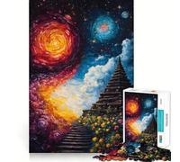 Puzzle L'Escalier vers Le Cosmos 1000 pièces pour Adolescents renforce la mémoire, Calme et sérénité, qualité supérieure, pour Les vœux du Père Noël 38x26cm