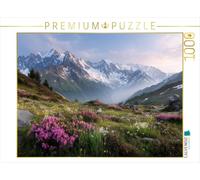 Puzzle · L'été Commence avec des prairies Fleuries et des Sommets enneigés | 1000 pièces · Format assemblé 64 × 48 cm · CALVENDO Puzzle