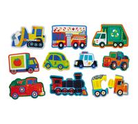 Crocodile Creek - Puzzle Let's Begin Véhicules - Coffret 10 Puzzles de 2 pièces chacun - Jeu éducatif Premier âge dès 2 Ans - Apprentissage et motricité pour Enfants