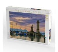 Puzzle · Leuchtturm und Bayrischer Löwe | Leuchtturm und Bayrischer Löwe in Lindau am Bodensee · 1000 pièces · Format assemblé 64 × 48 cm · CALVENDO Puzzle