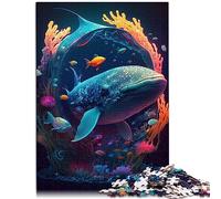 Puzzle Léviathan psychédélique pour Adultes, 1000 Jouets en Bois, pour Adultes, Enfants, garçons et Filles, Cadeau 50x75cm