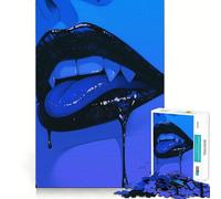 Puzzle Lèvres de Vampire pour Adolescents 1000 Pièces Jeu Stimulant l'esprit Assemblage Solide et Sécurisé Activité de Renforcement des Liens Sociaux (38x52cm)