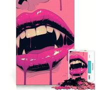 Puzzle Lèvres de Vampire pour Adolescents 1000 Pièces Stimule l'esprit Amusant Découpe Nette Pièces Robustes Activité de Réunion Réconfortante (38x52cm)