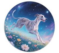 Puzzle Lévrier Whippet 1000 Pièces en Carton pour Adultes Jeu D’activité Intérieure Casse-tête Lévrier Flower Pré Cadeau Anniversaire Home Decor 1000pcs (67.5x67.5cm)