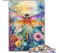 Puzzle Libellule Aquarelle 1000 pièces pour Adultes, Jouet de Divertissement Familial idéal comme Cadeau pour Toute la Famille (50x75cm)