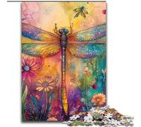 Puzzle Libellule Aquarelle pour Adultes et Adolescents, Jeu Familial Anti-Stress, Défi Difficile, Cadeaux pour Amis et Famille (50x75cm)
