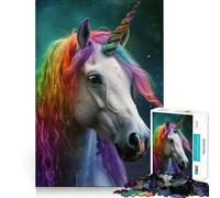 Puzzle Licorne Arc-en-Ciel 1000 Pièces pour Adolescents Amélioration de la Mémoire Détente et Loisirs Découpe Fine Décoration Artistique (38x52cm)