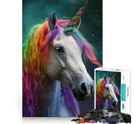 Puzzle Licorne Arc-en-Ciel 1000 Pièces pour Adolescents Renforce la Mémoire, Calme et Détente, Bords Lisse, Cadeau Original (50x75cm)